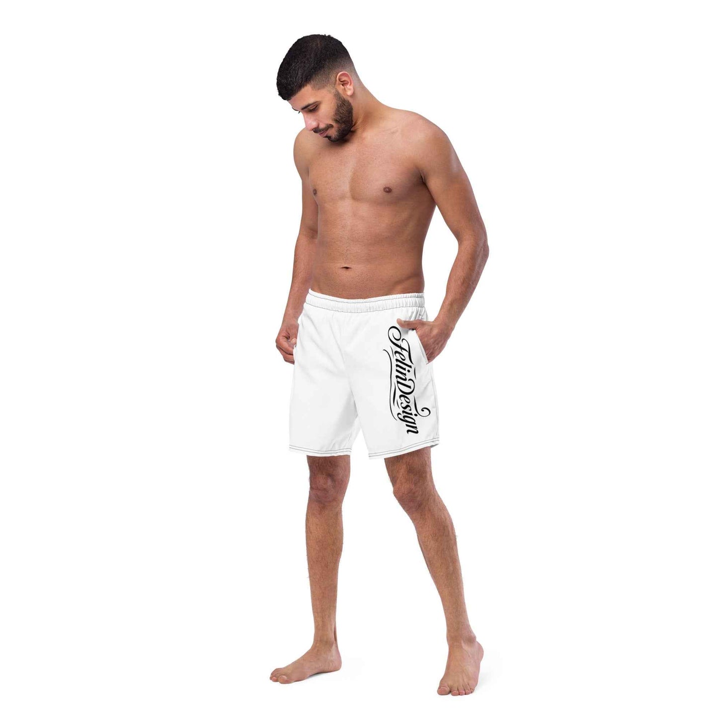 Swim Trunks White FelinDesigin