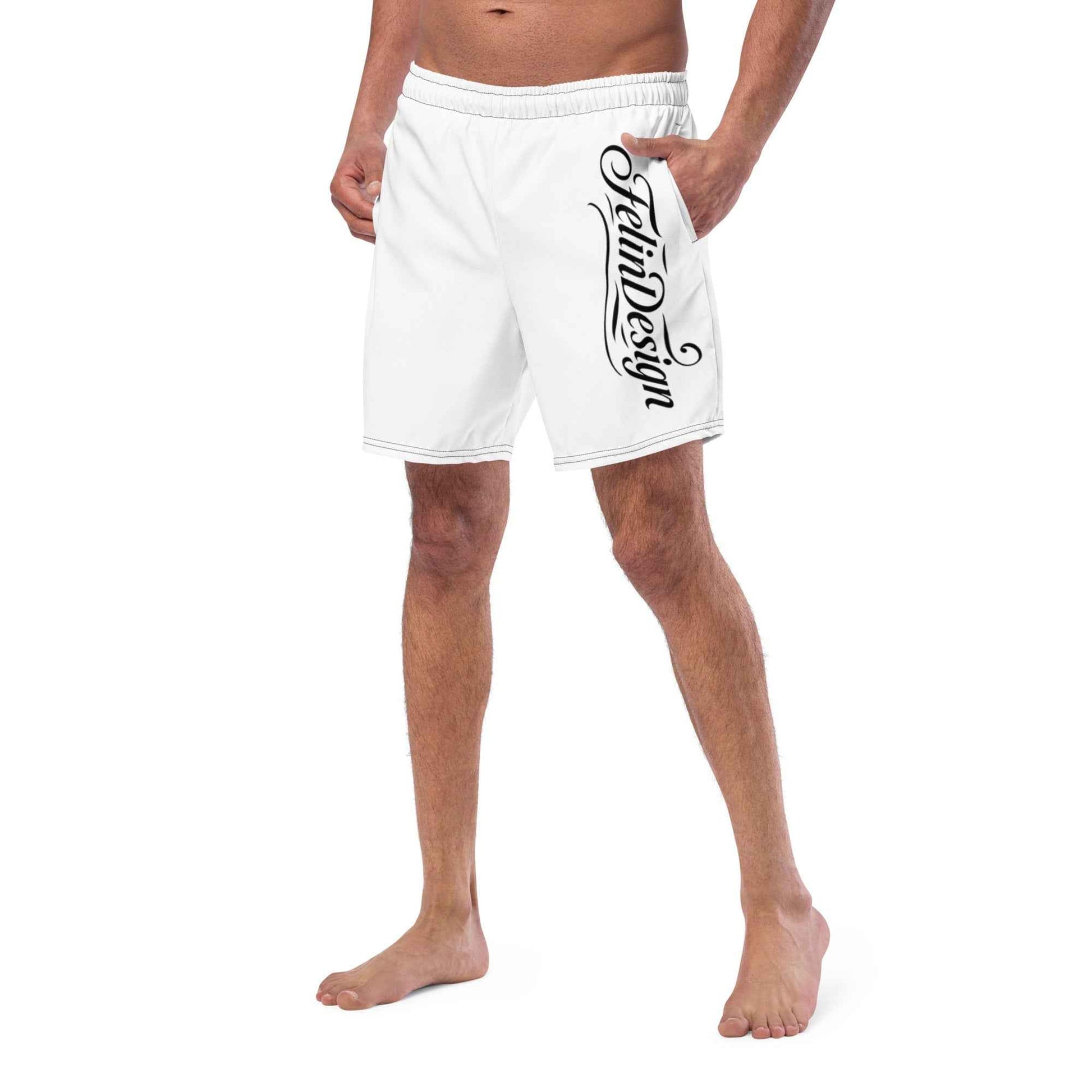 Swim Trunks White FelinDesigin