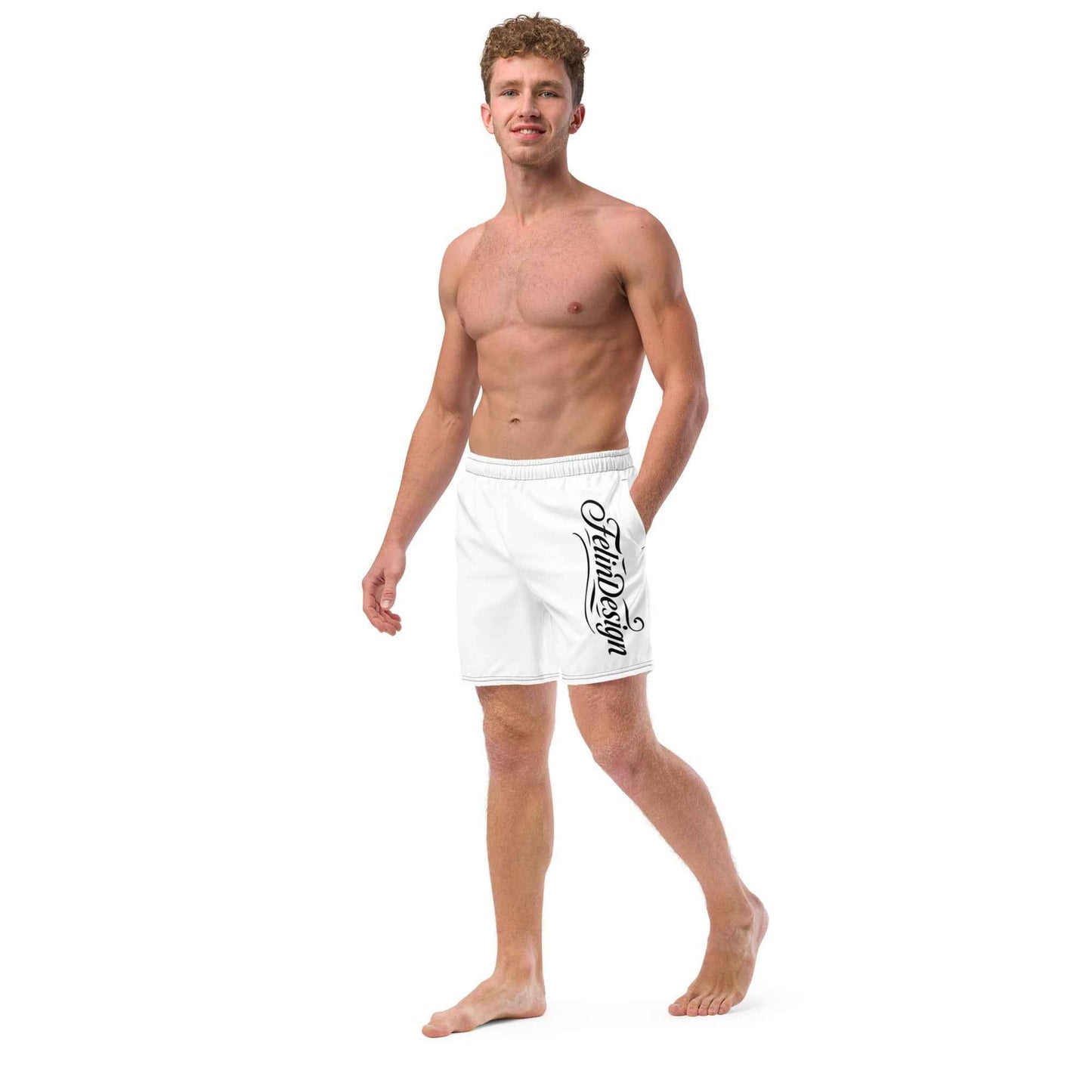 Swim Trunks White FelinDesigin