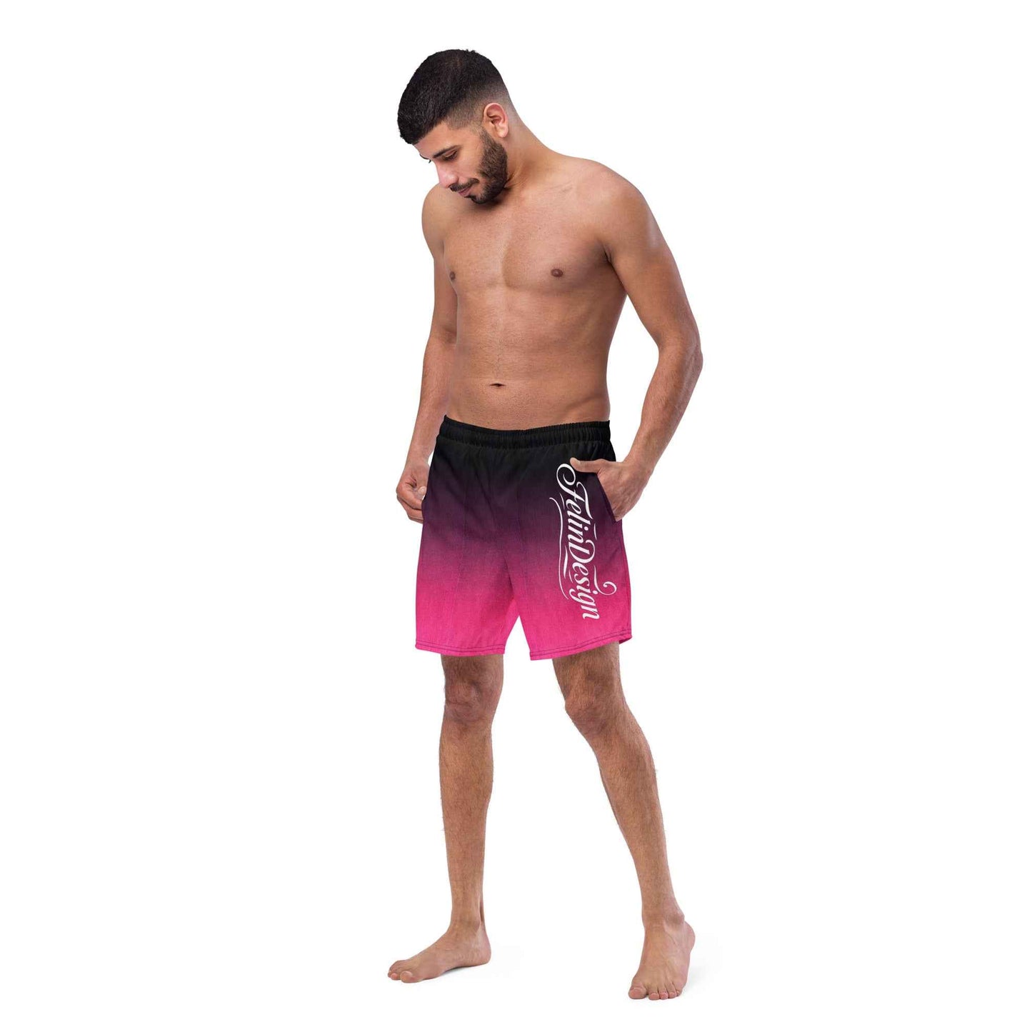 Swim Trunks Black Fuchsia  FelinDesigin