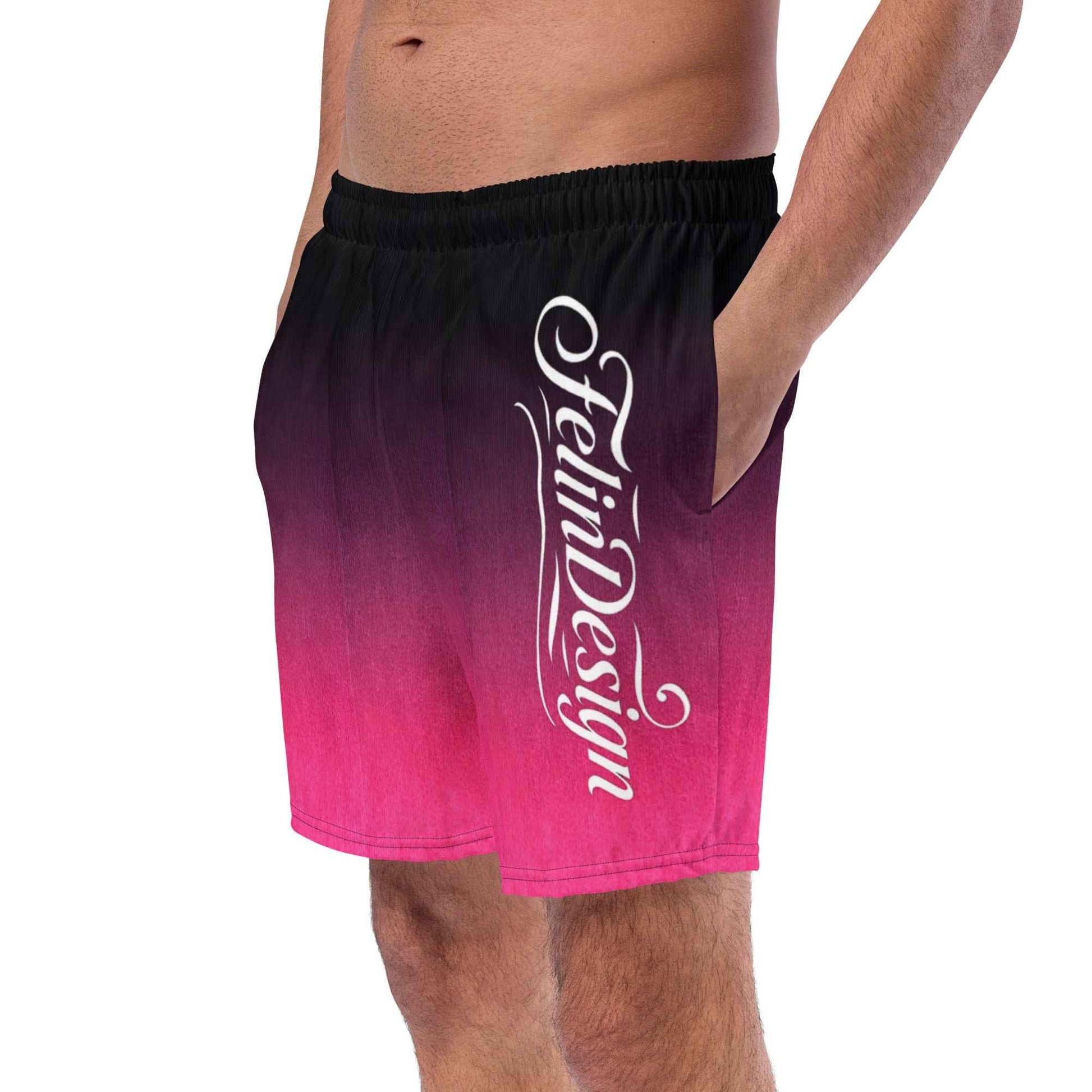 Swim Trunks Black Fuchsia  FelinDesigin