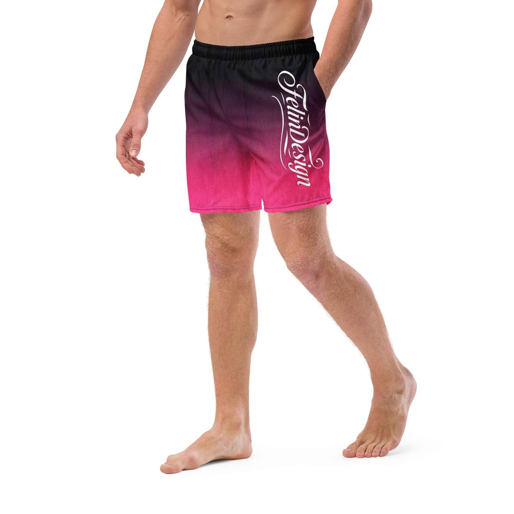 Swim Trunks Black Fuchsia  FelinDesigin