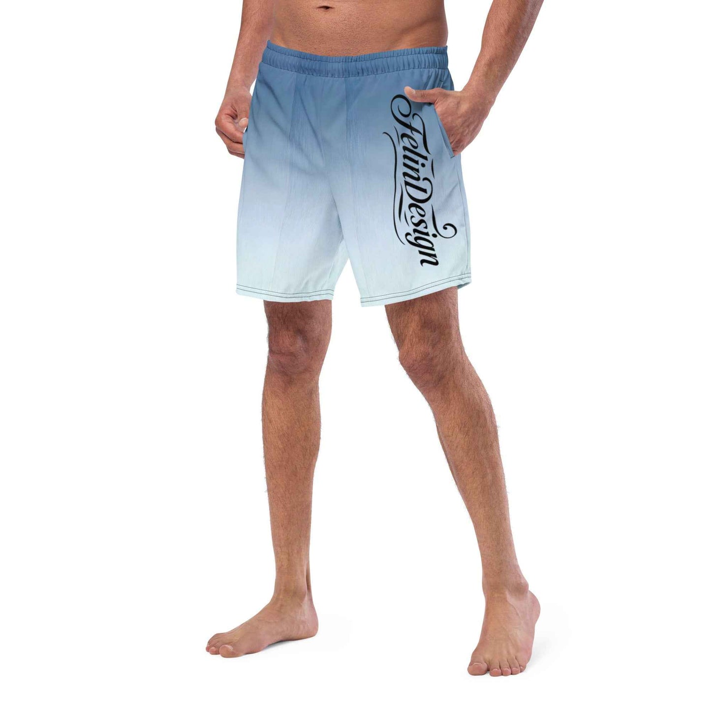 Swim Trunks White Celeste FelinDesigin