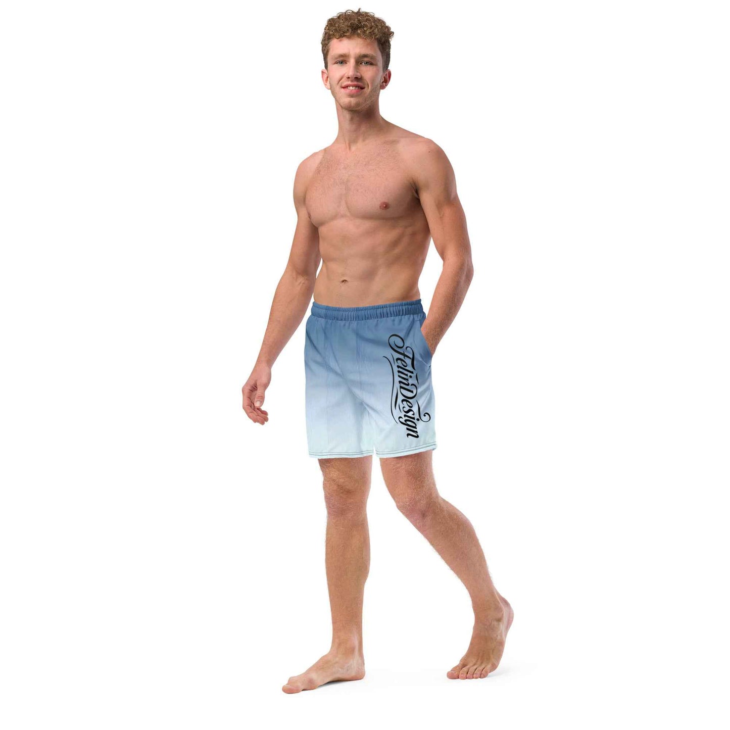 Swim Trunks White Celeste FelinDesigin