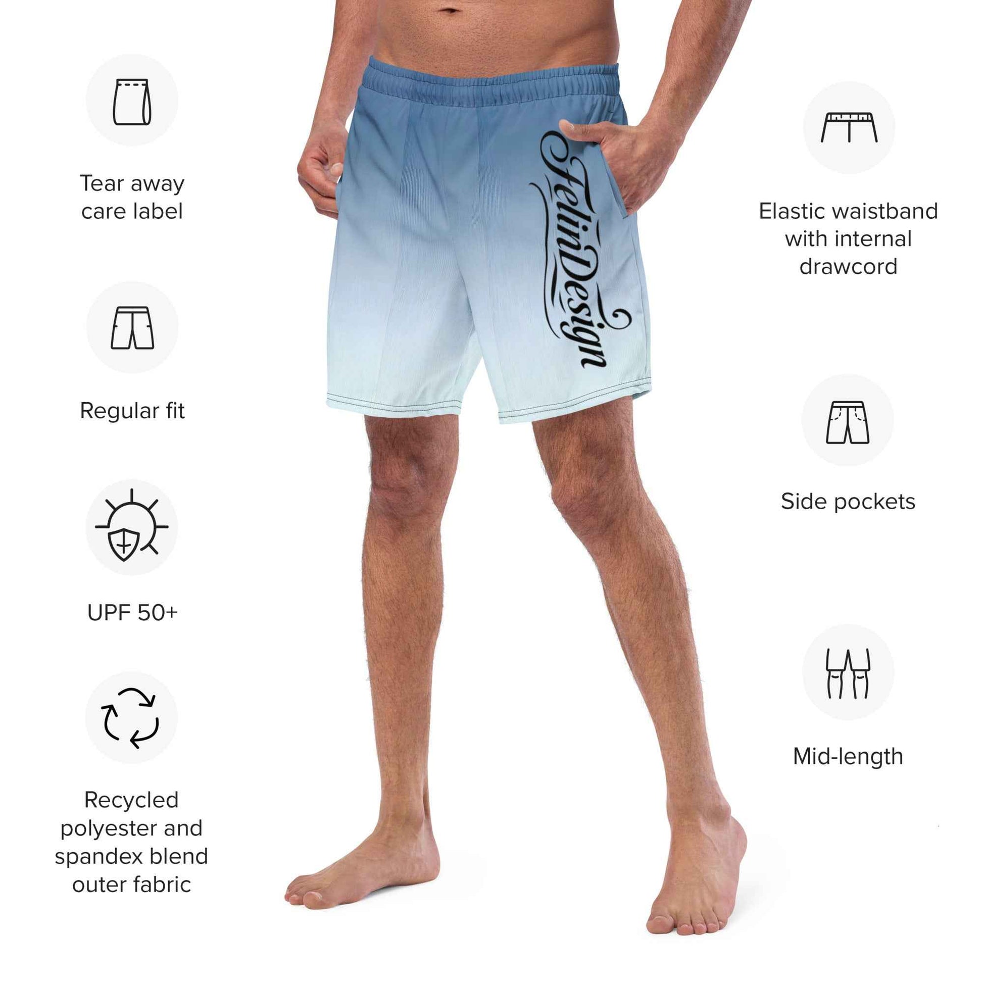Swim Trunks White Celeste FelinDesigin