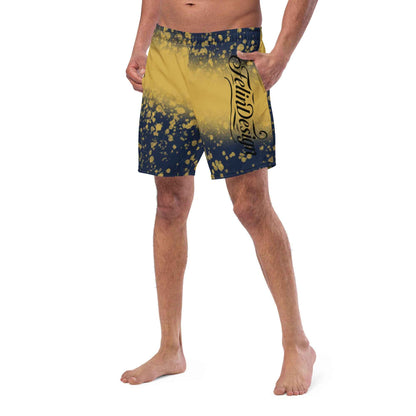 Recycled Swim Trunks Black and yellow FelinDesign