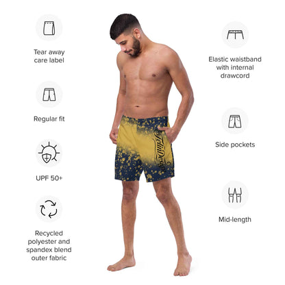 Recycled Swim Trunks Black and yellow FelinDesign