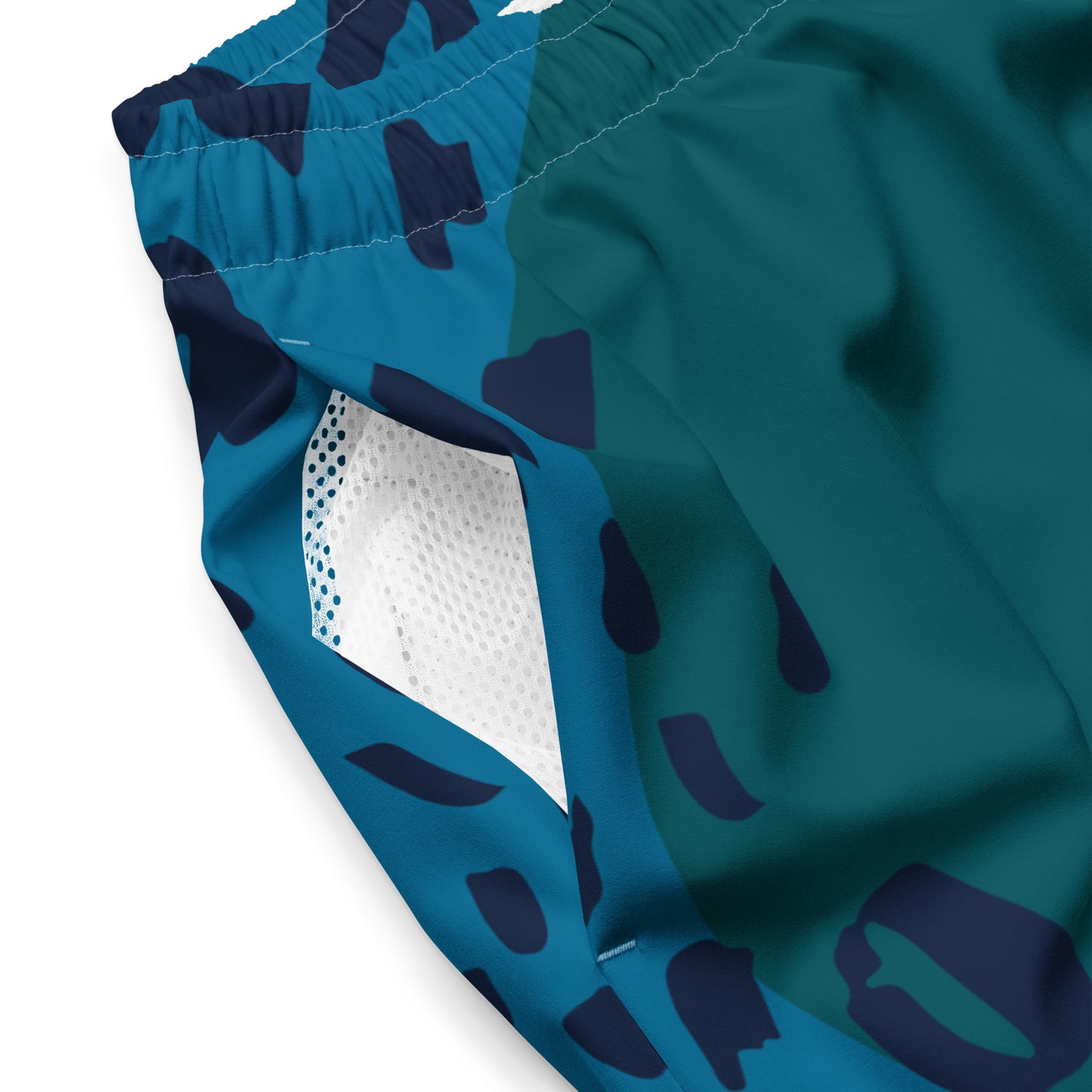 Swim Shorts "Teal Abyss" – Beach Boxer with Organic Pattern - FelinDesign