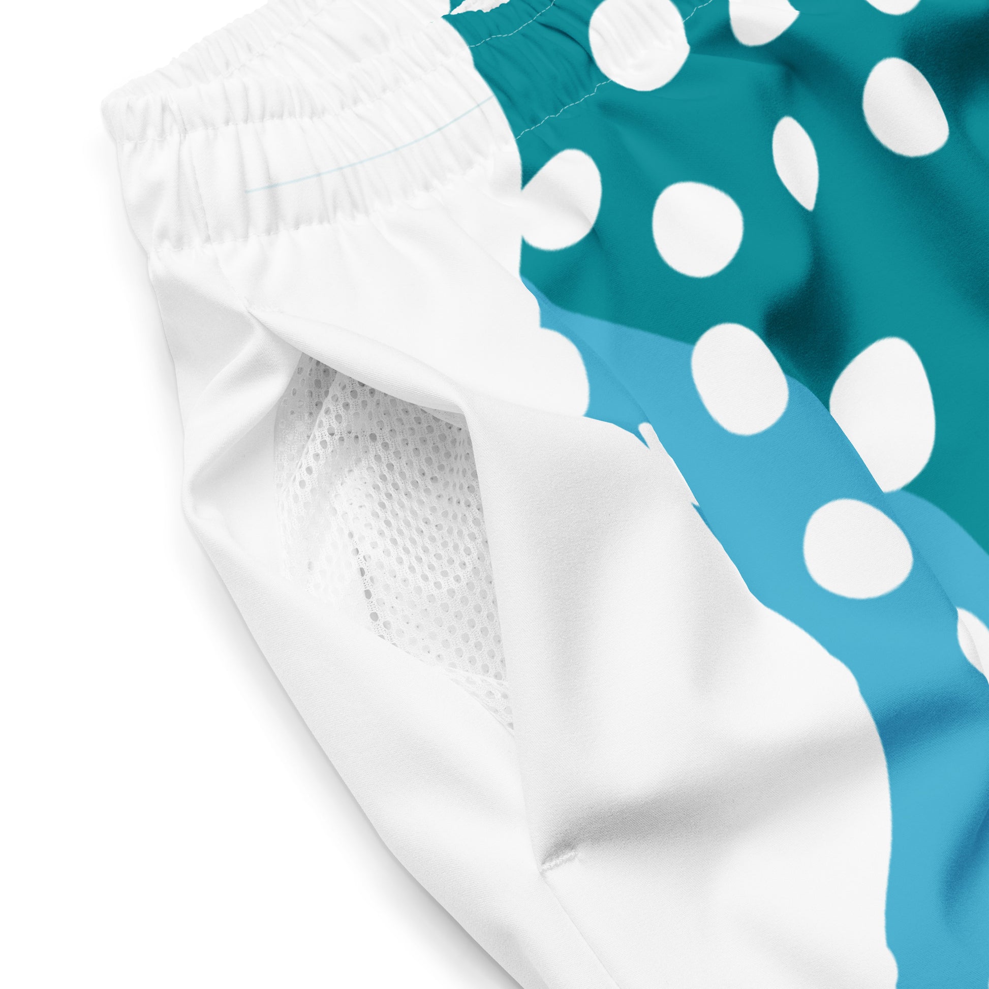 Recycled Swim Trunks "Aqua Dots"Turquoise with white dots FelinDesign - FelinDesign