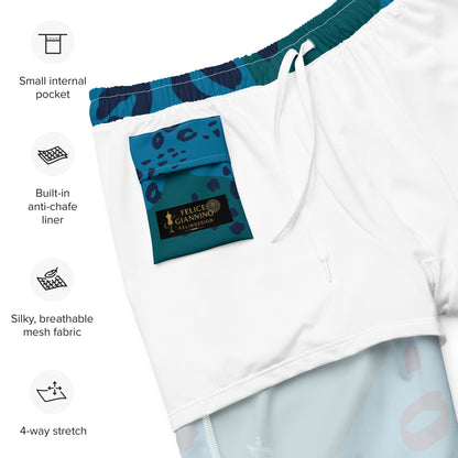Swim Shorts "Teal Abyss" – Beach Boxer with Organic Pattern - FelinDesign