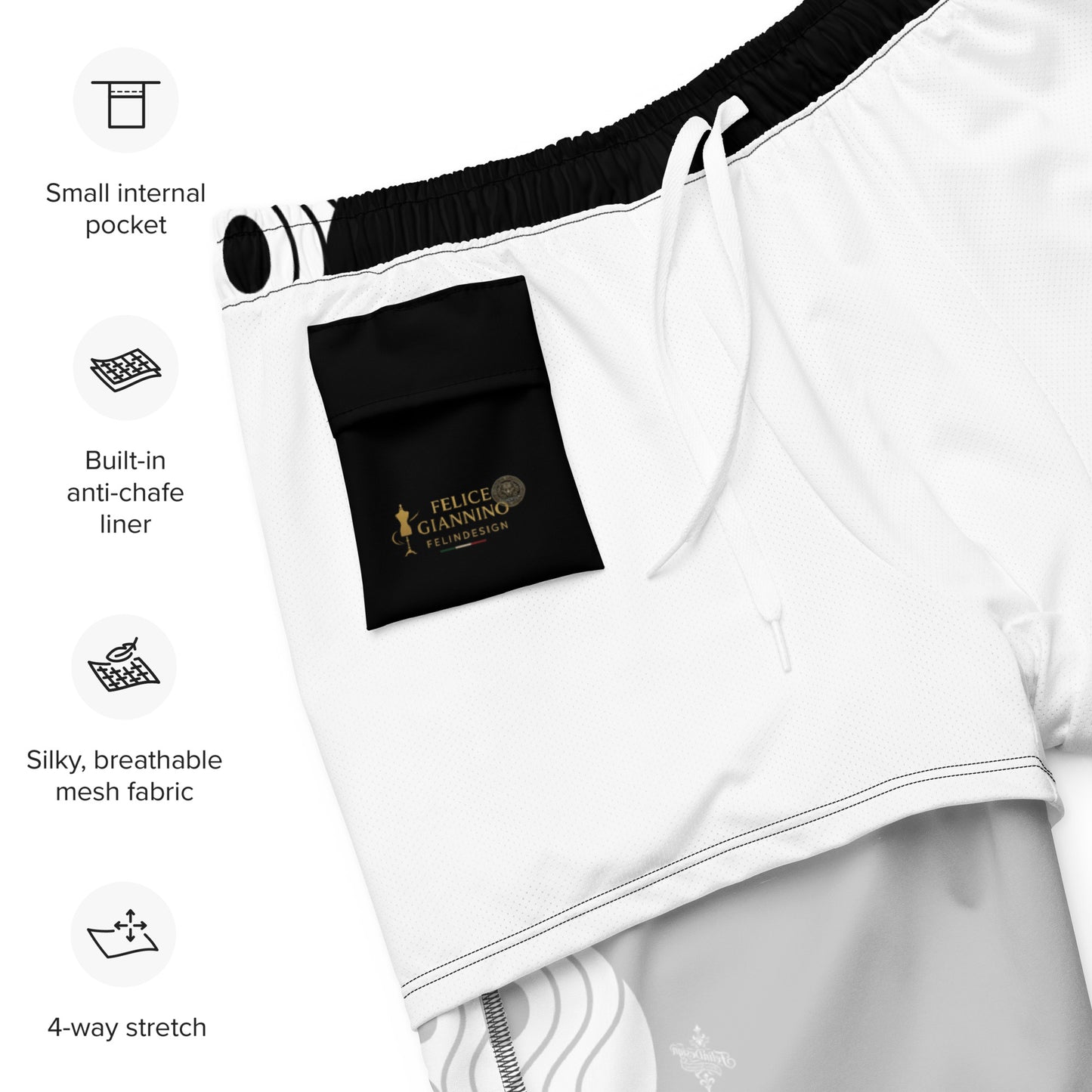 Recycled Men's Swimsuit - Sinus Collection Black FelinDesign - FelinDesign
