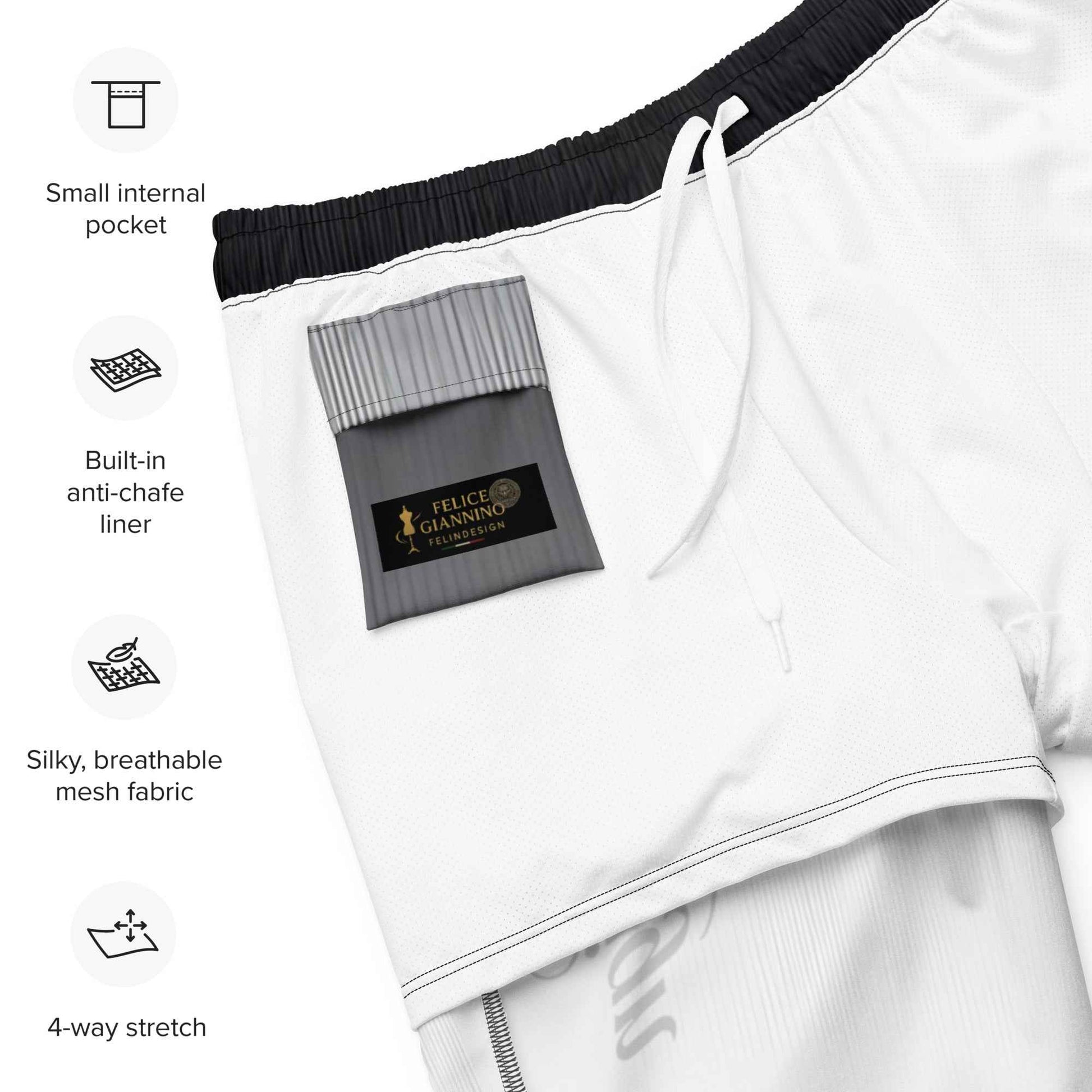 Swim Trunks Gray white FelinDesign