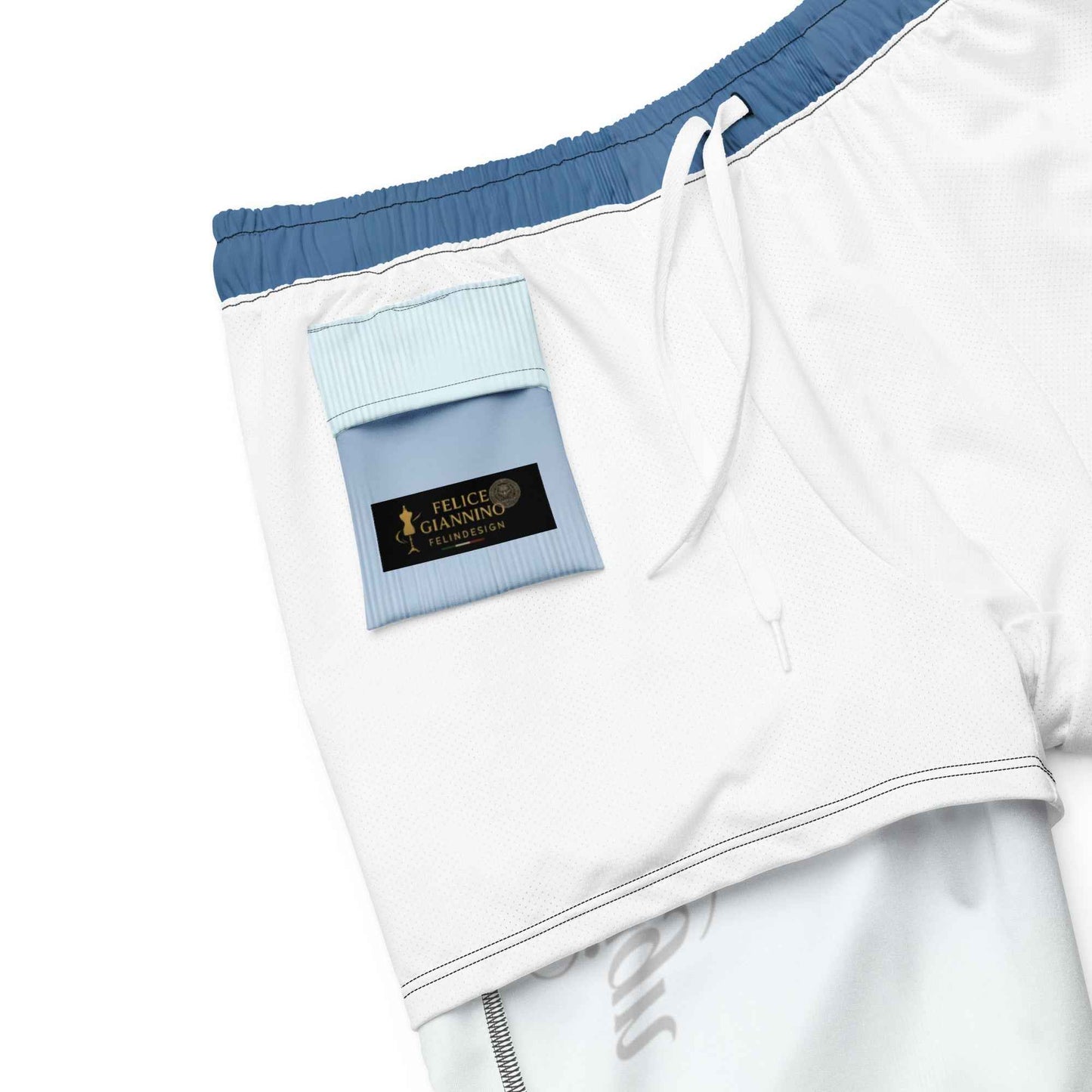 Swim Trunks White Celeste FelinDesigin