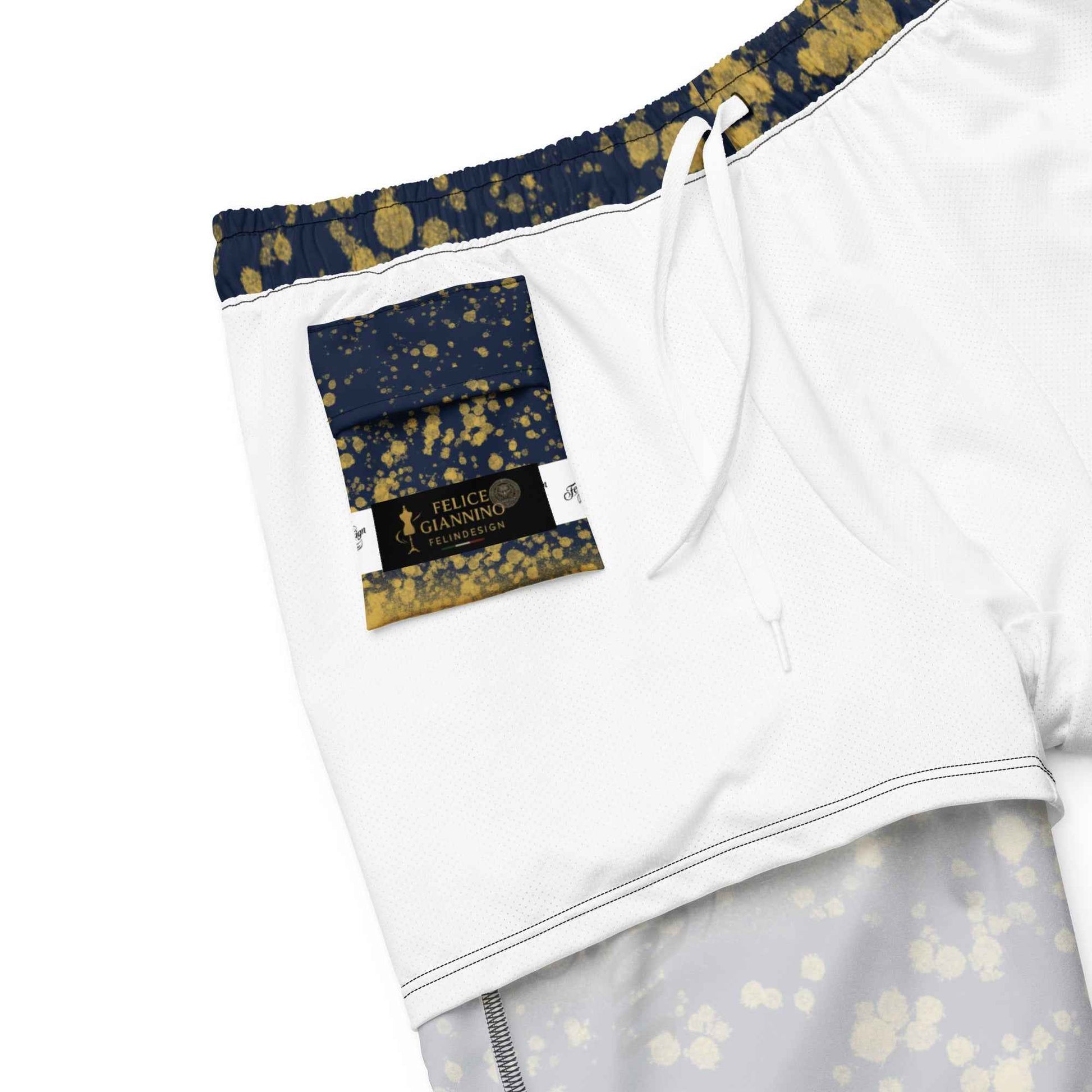 Recycled Swim Trunks Black and yellow FelinDesign