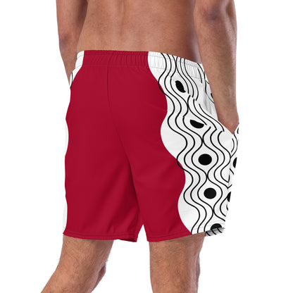 Recycled Swim Trunks Swim Trunks FelinDesign Sinus Collection Red - FelinDesign