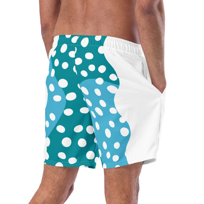 Recycled Swim Trunks "Aqua Dots"Turquoise with white dots FelinDesign - FelinDesign