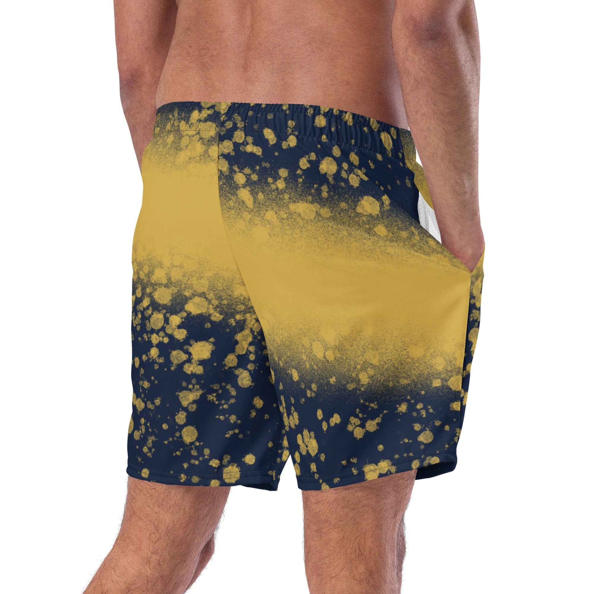 Recycled Swim Trunks Black and yellow FelinDesign