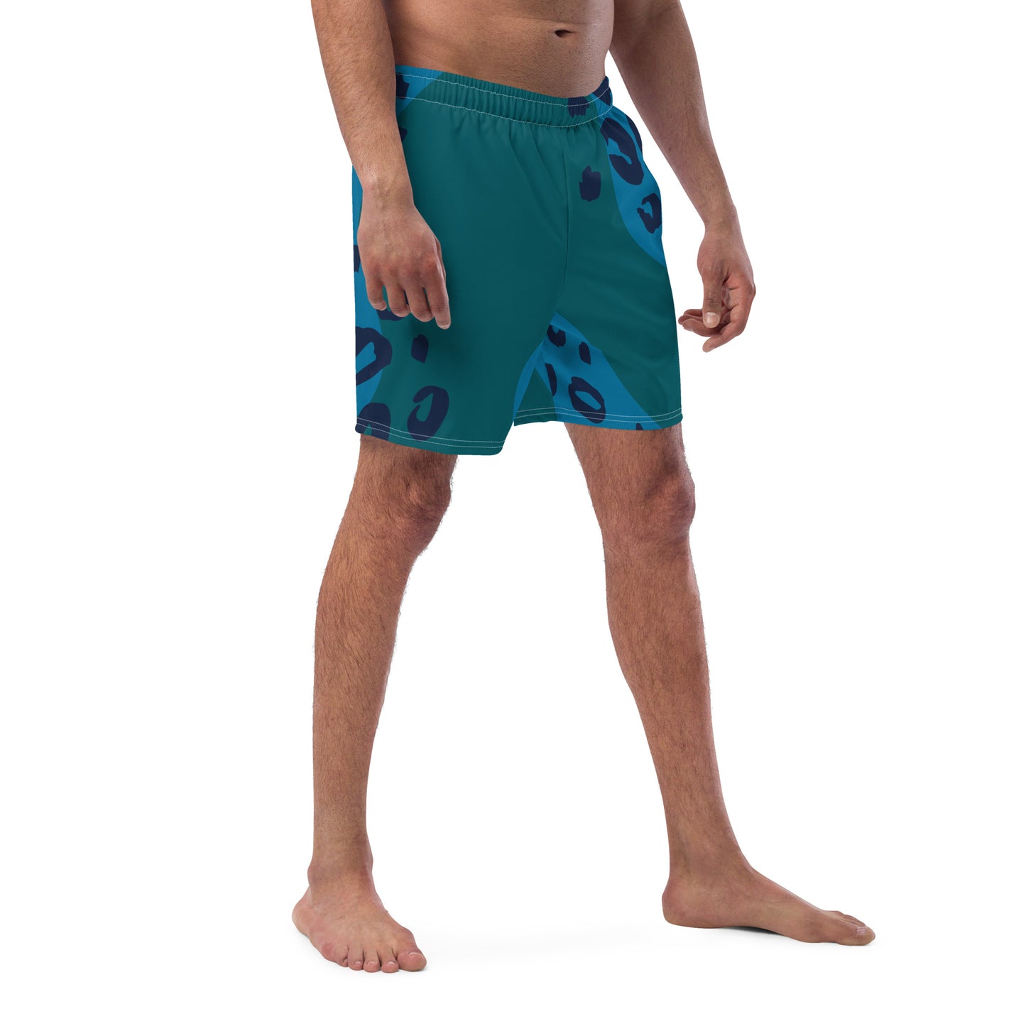 Swim Shorts "Teal Abyss" – Beach Boxer with Organic Pattern - FelinDesign