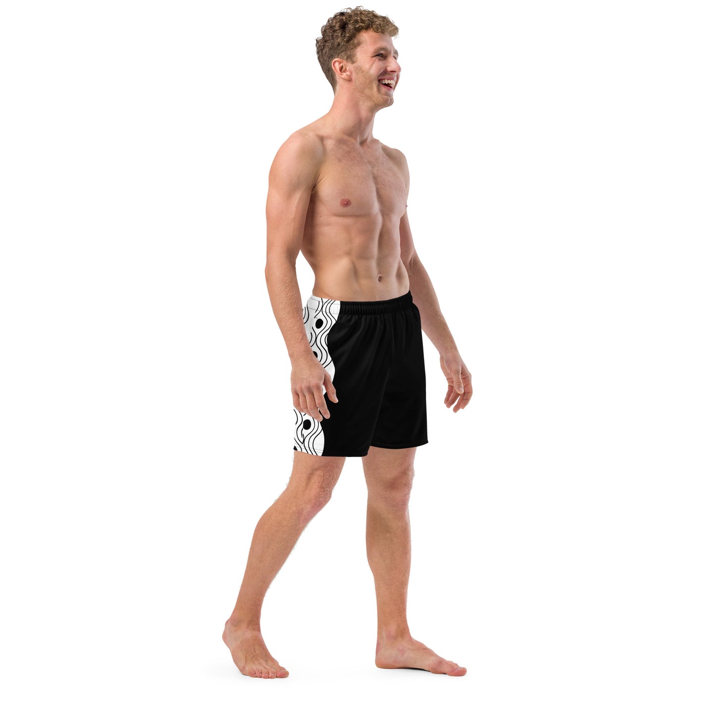 Recycled Men's Swimsuit - Sinus Collection Black FelinDesign - FelinDesign