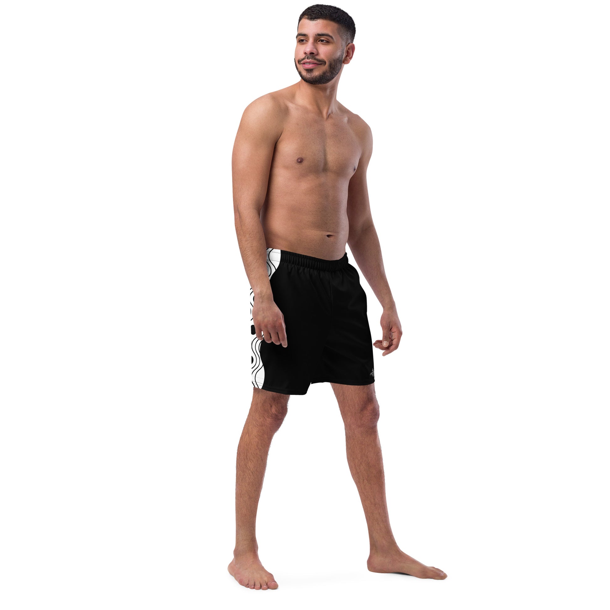 Recycled Men's Swimsuit - Sinus Collection Black FelinDesign - FelinDesign