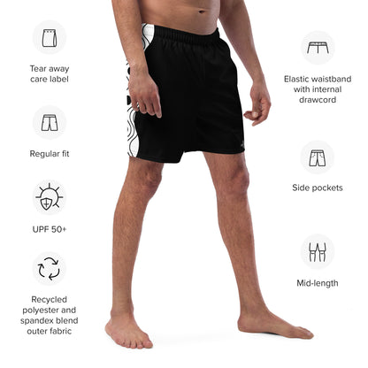 Recycled Men's Swimsuit - Sinus Collection Black FelinDesign - FelinDesign