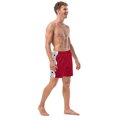 Recycled Swim Trunks Swim Trunks FelinDesign Sinus Collection Red - FelinDesign