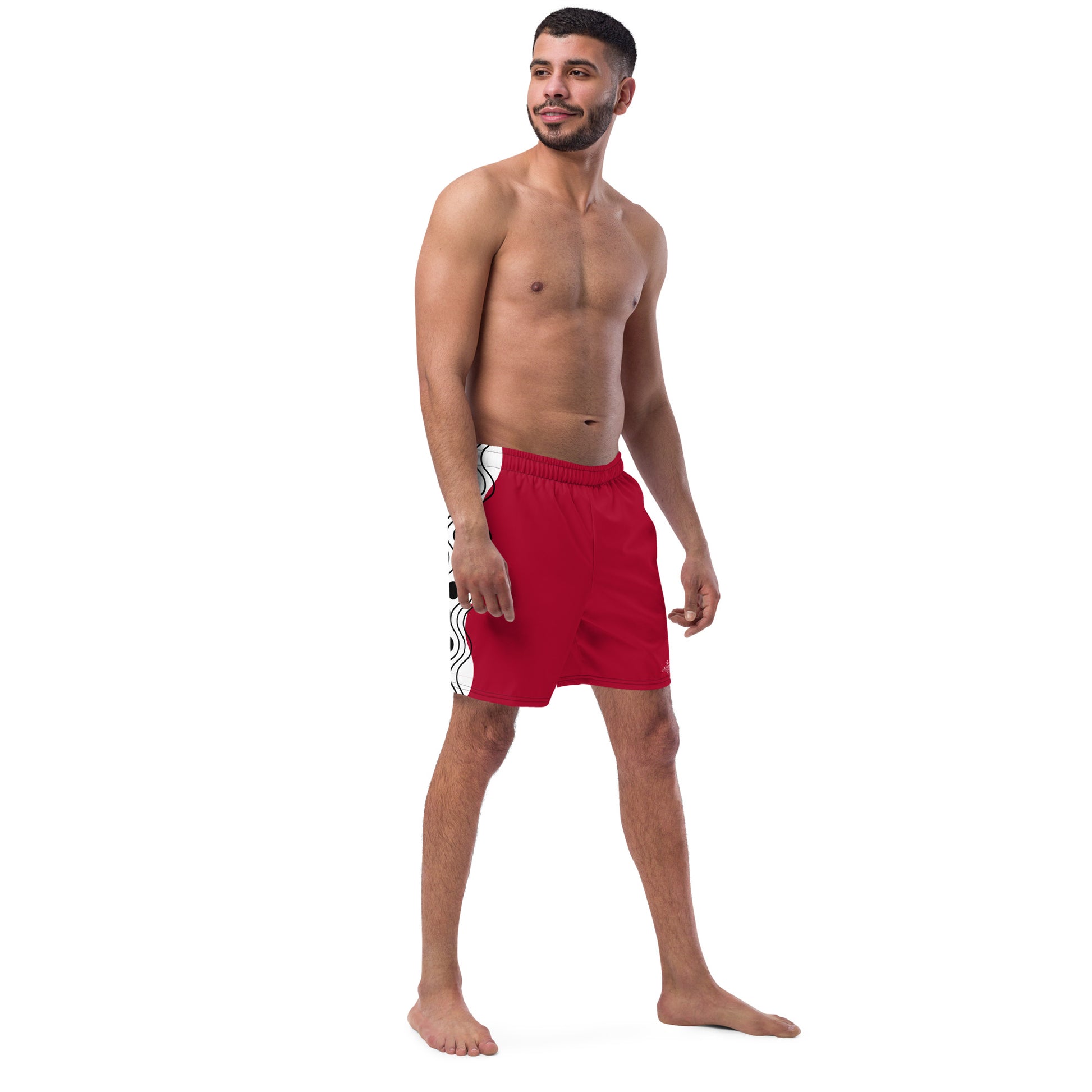Recycled Swim Trunks Swim Trunks FelinDesign Sinus Collection Red - FelinDesign