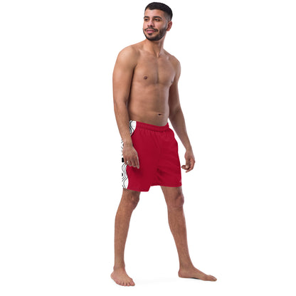 Recycled Swim Trunks Swim Trunks FelinDesign Sinus Collection Red - FelinDesign
