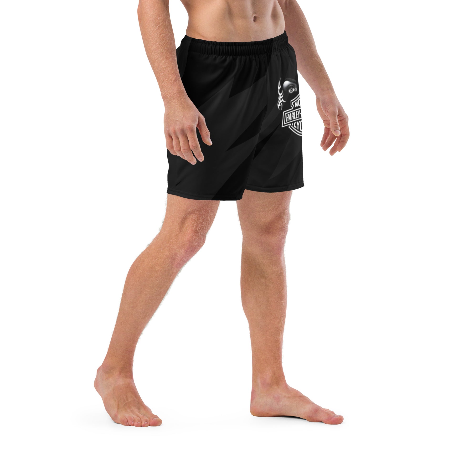 FelinDesign Harley Davidson Men’s Swimsuit Black 2025 Stylish Motorbike Logo Swim Trunks Beachwear Summer - FelinDesign