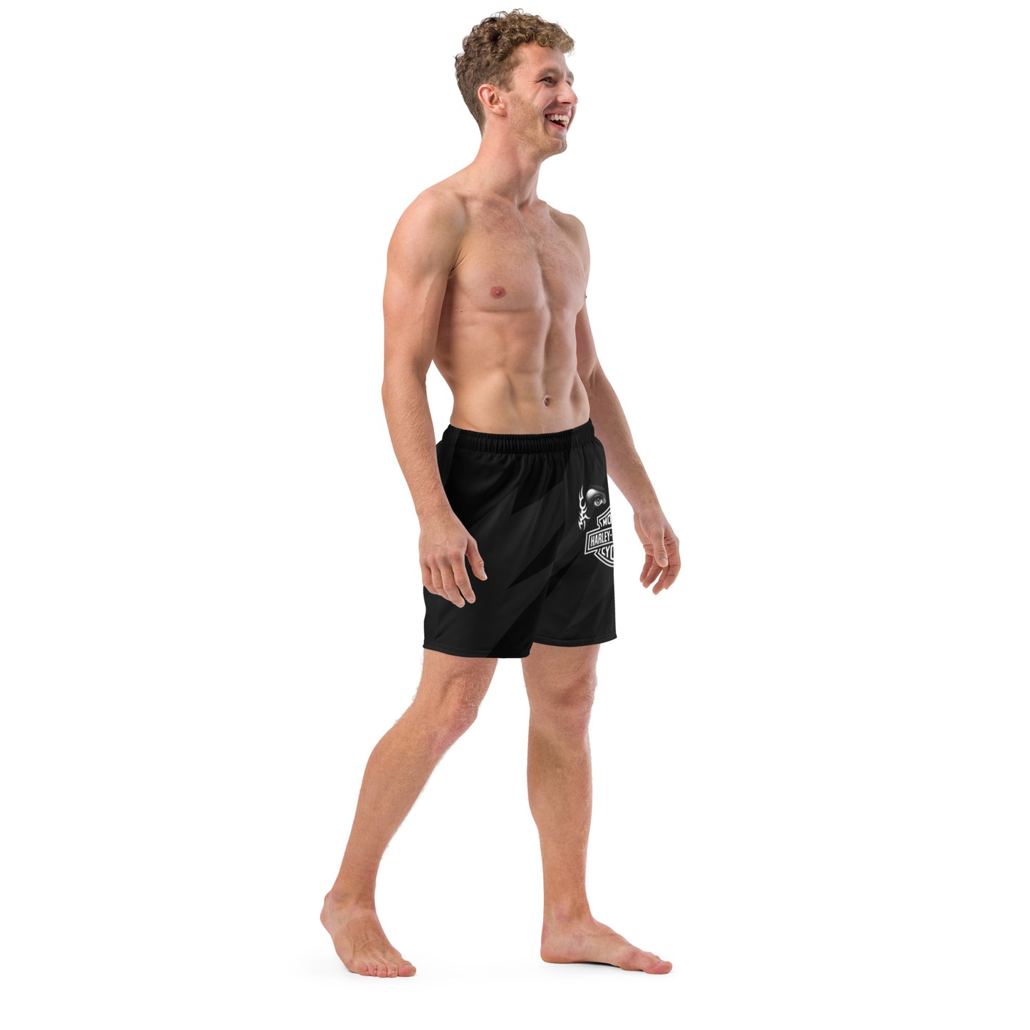 FelinDesign Harley Davidson Men’s Swimsuit Black 2025 Stylish Motorbike Logo Swim Trunks Beachwear Summer - FelinDesign