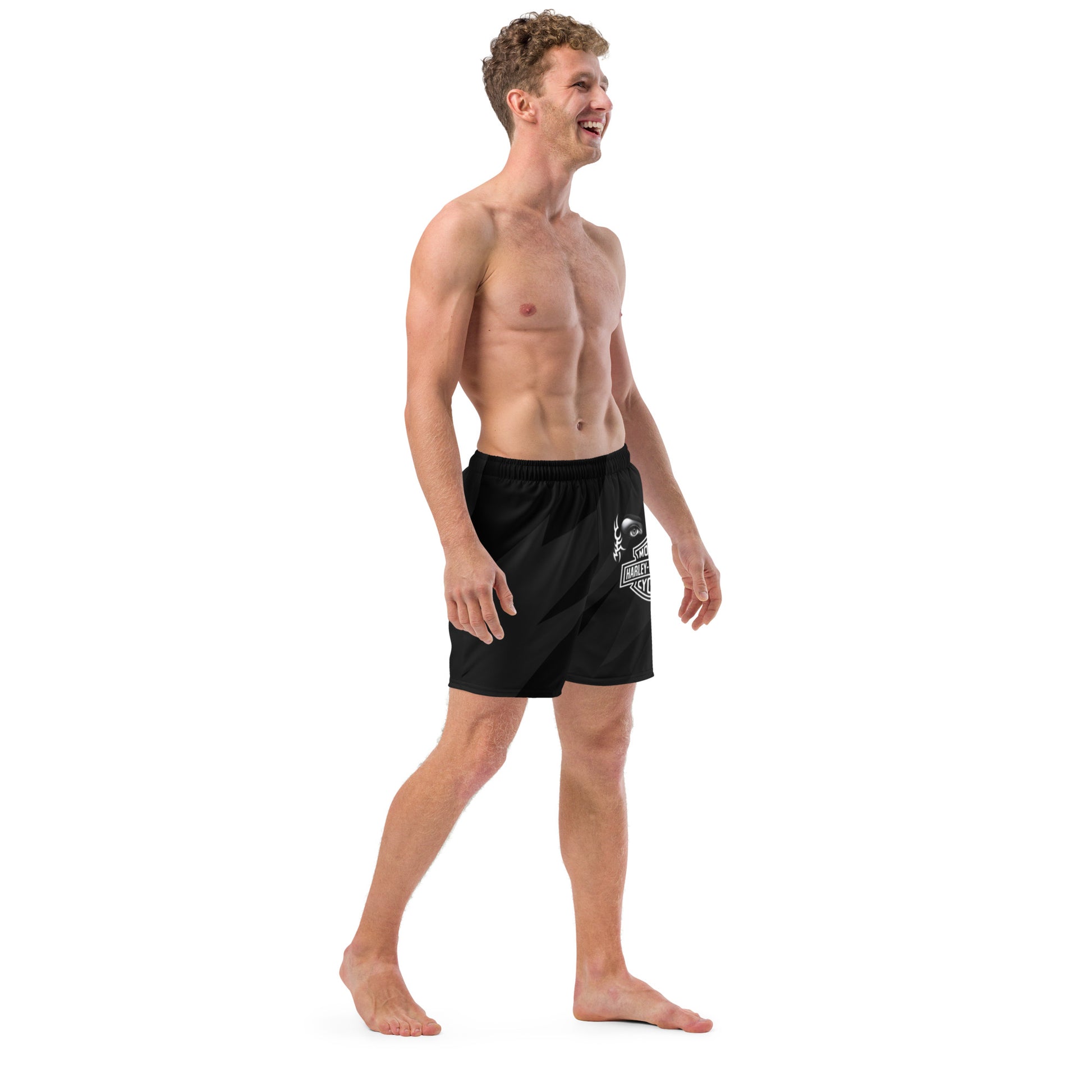 FelinDesign Harley Davidson Men’s Swimsuit Black 2025 Stylish Motorbike Logo Swim Trunks Beachwear Summer - FelinDesign