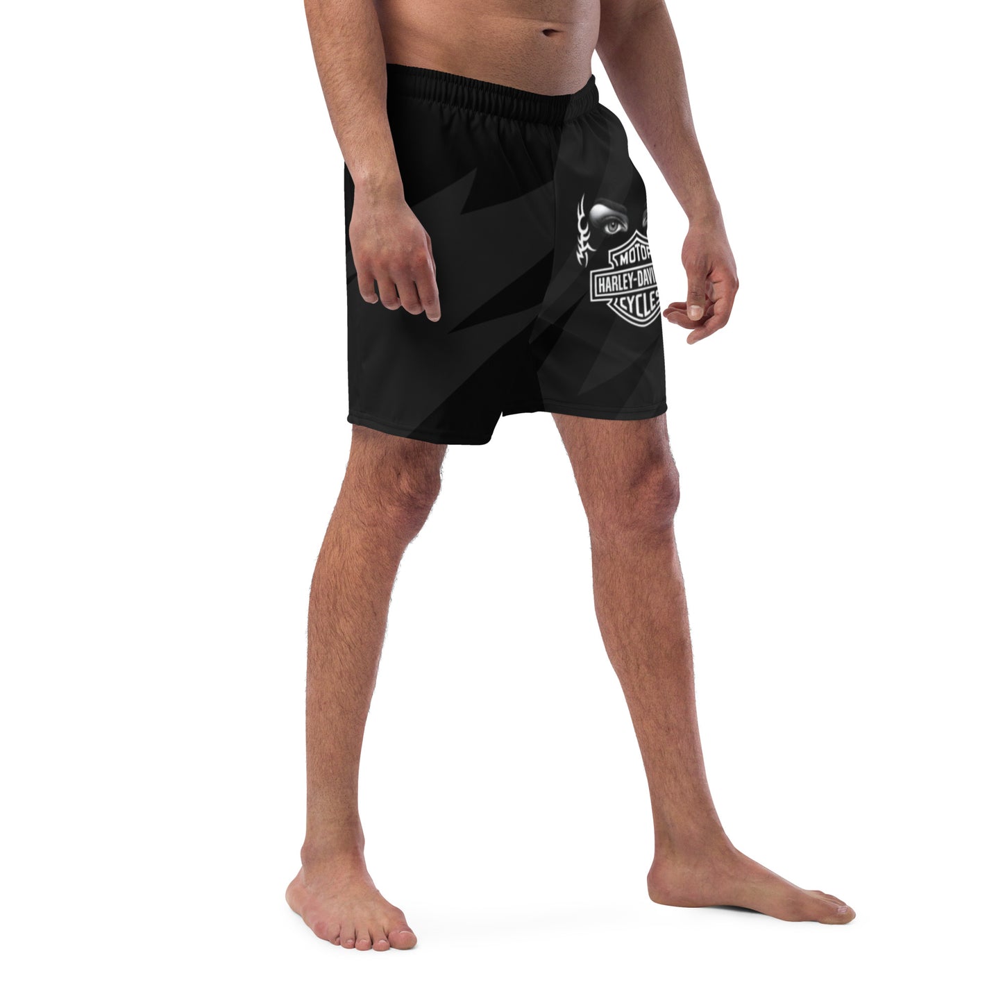 FelinDesign Harley Davidson Men’s Swimsuit Black 2025 Stylish Motorbike Logo Swim Trunks Beachwear Summer - FelinDesign