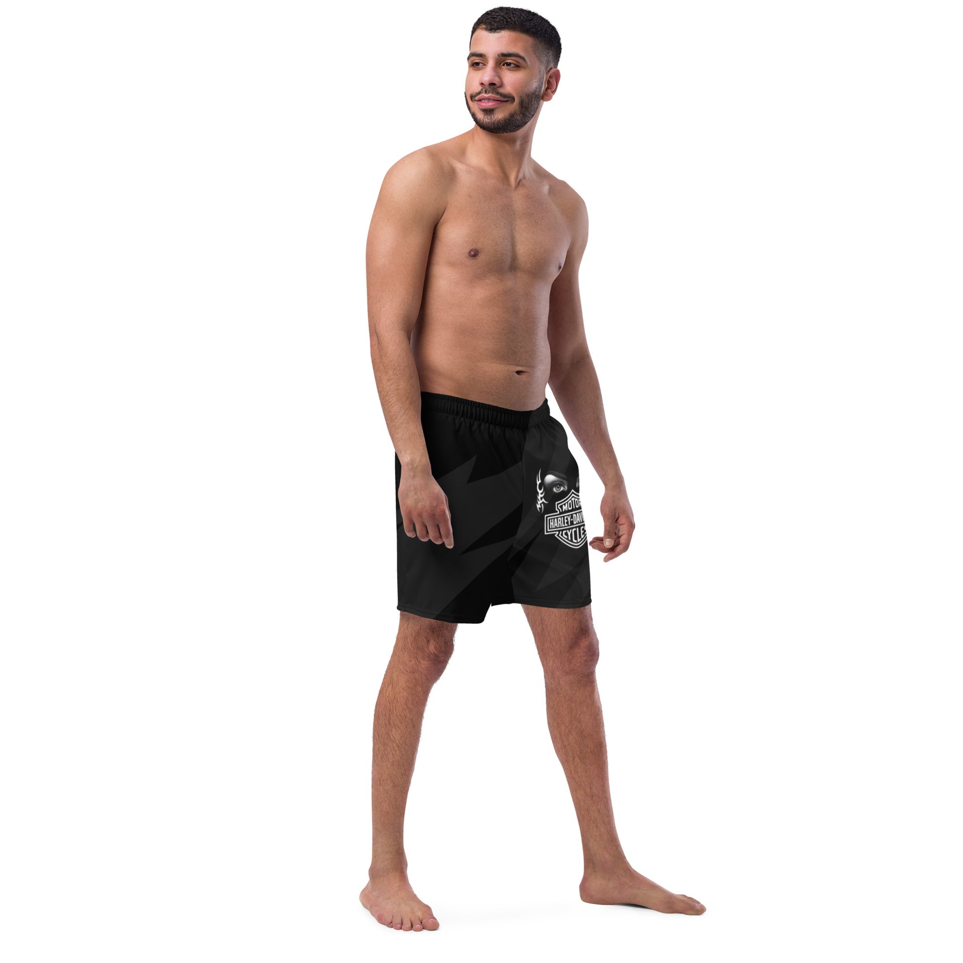 FelinDesign Harley Davidson Men’s Swimsuit Black 2025 Stylish Motorbike Logo Swim Trunks Beachwear Summer - FelinDesign