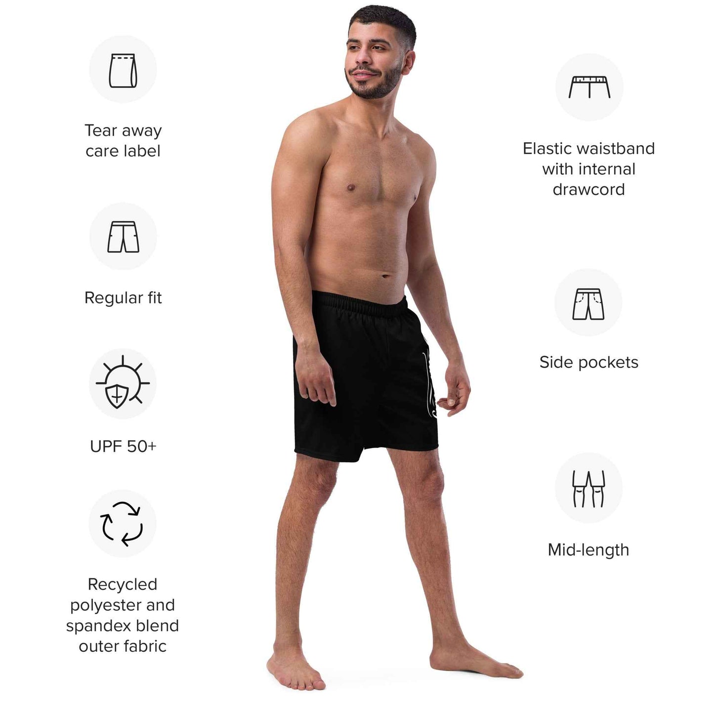 Swim Trunks Black FelinDesign