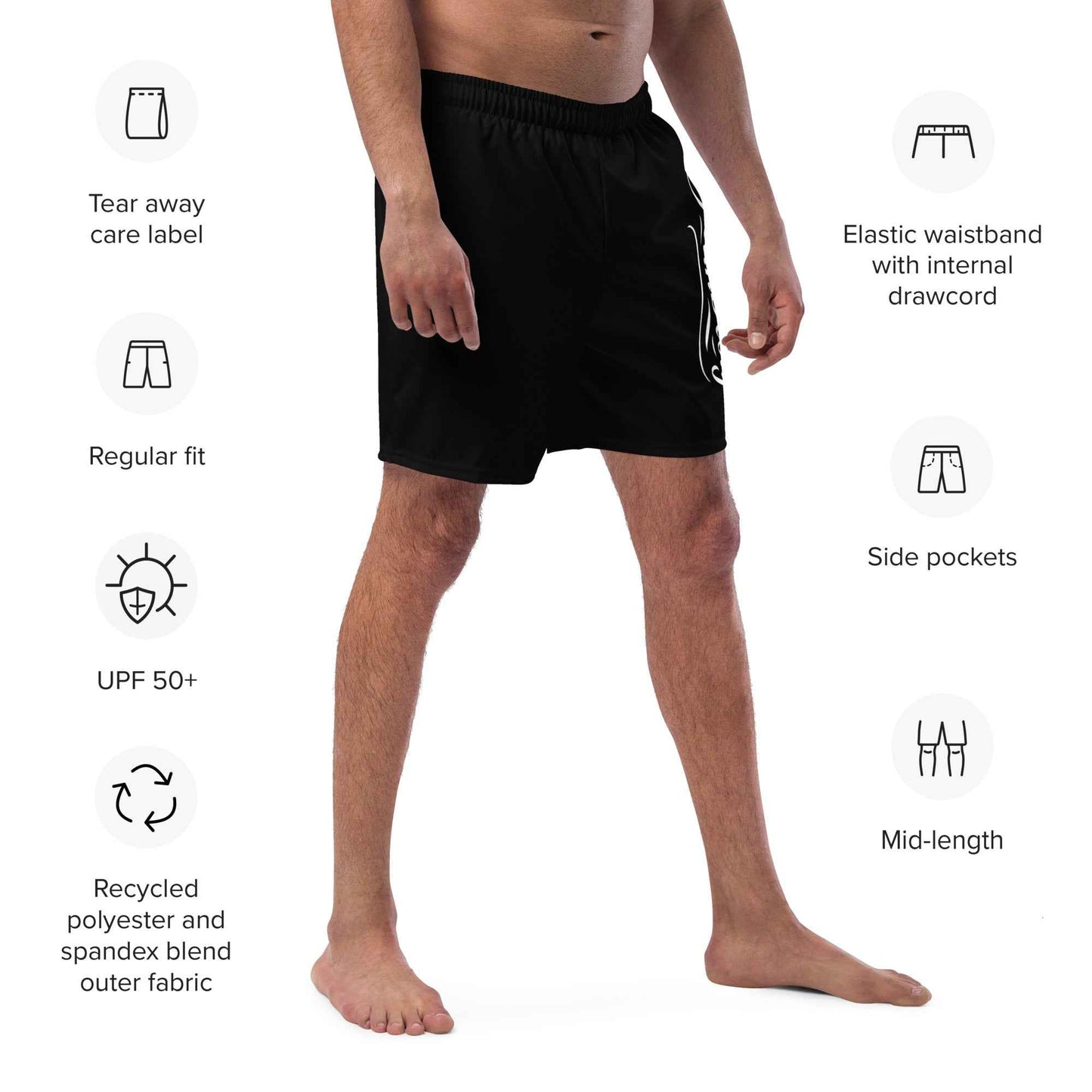 Swim Trunks Black FelinDesign