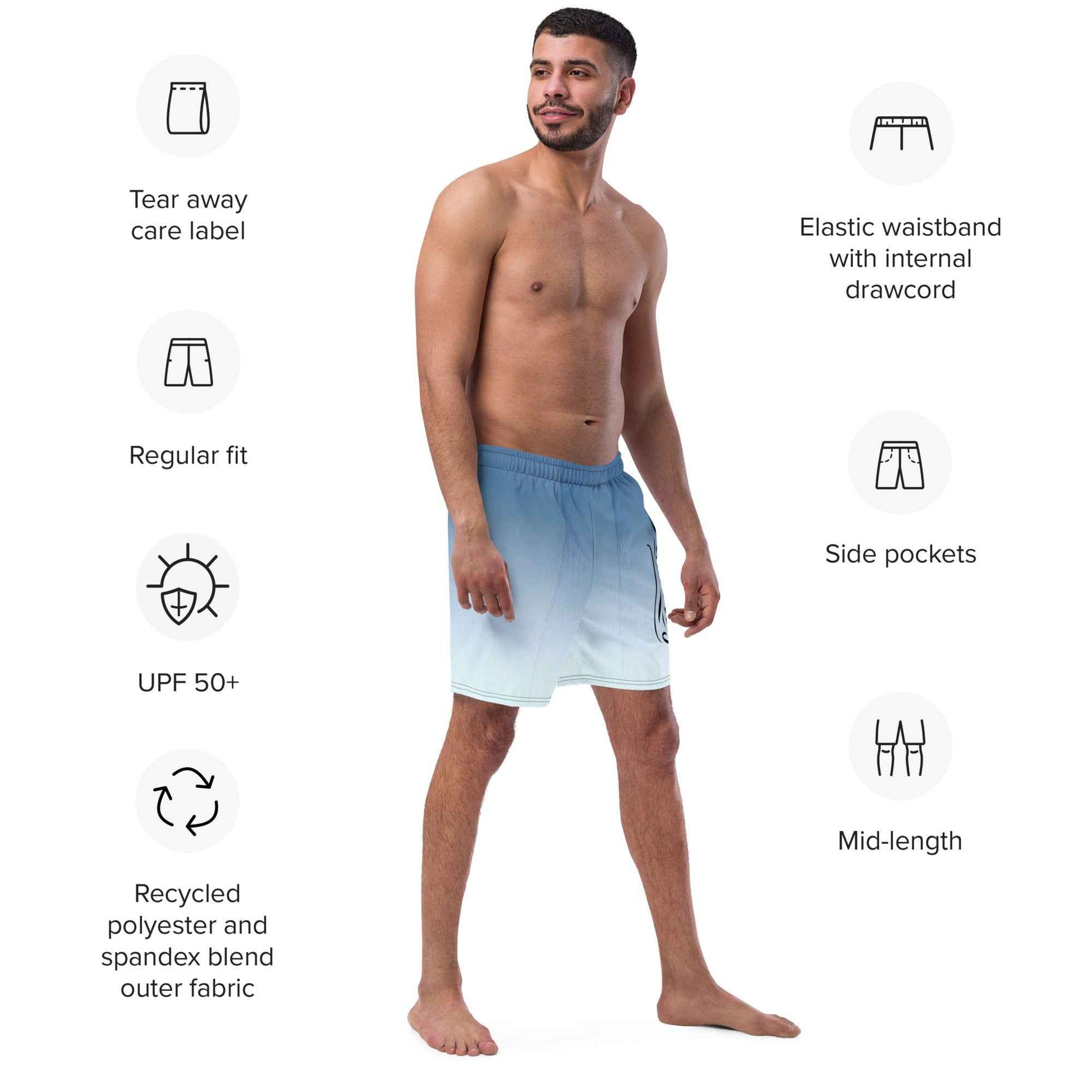 Swim Trunks White Celeste FelinDesigin