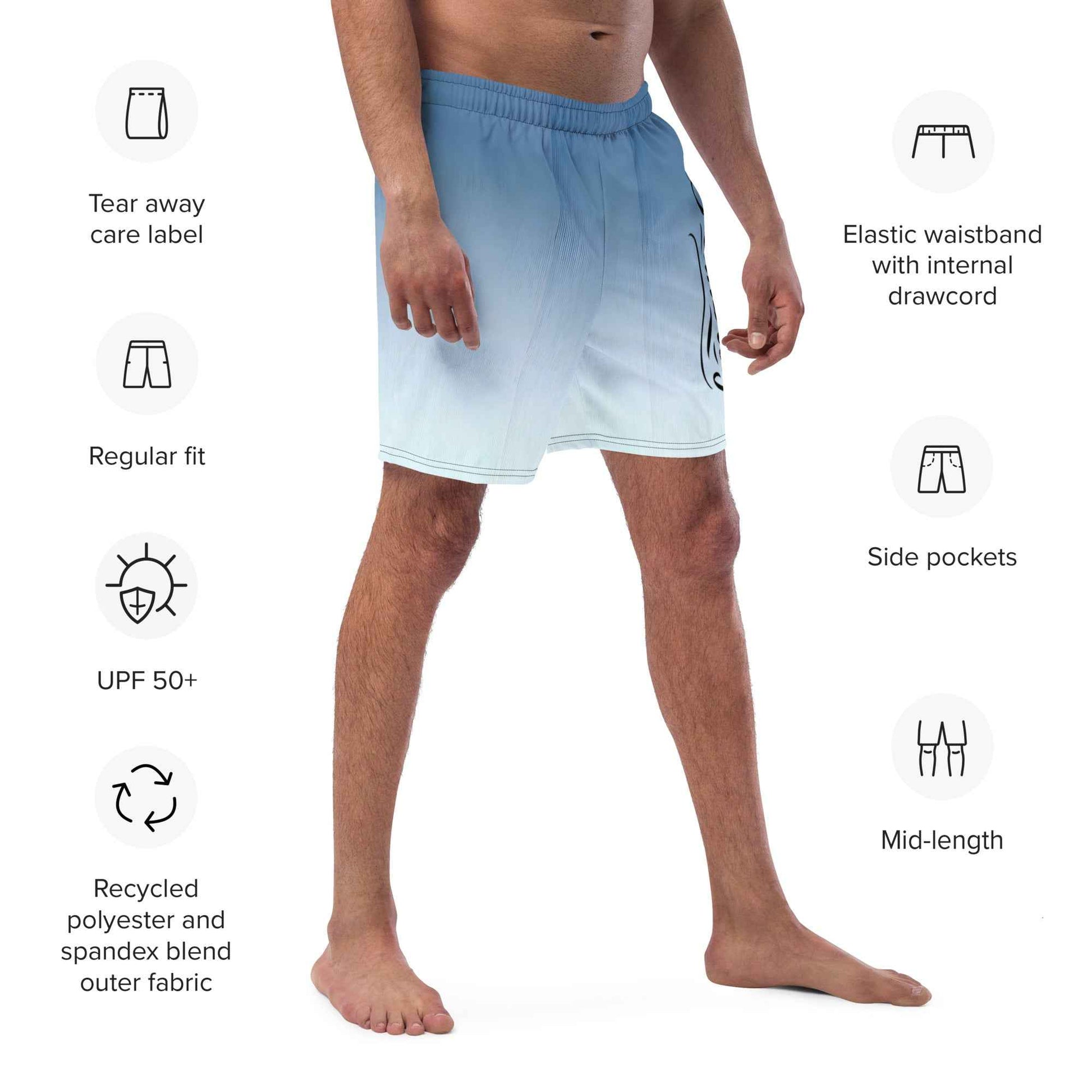 Swim Trunks White Celeste FelinDesigin