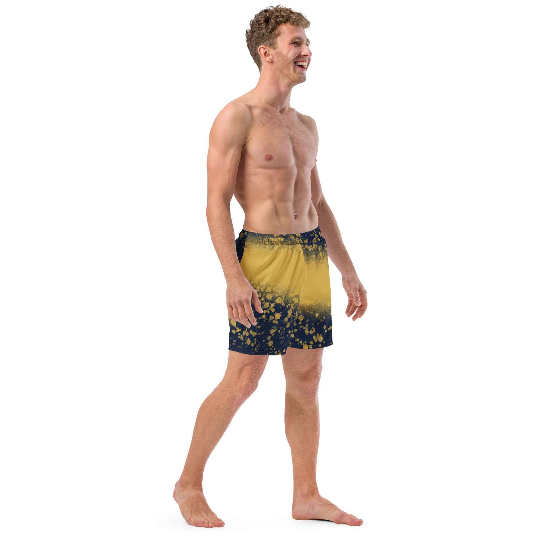 Recycled Swim Trunks Black and yellow FelinDesign