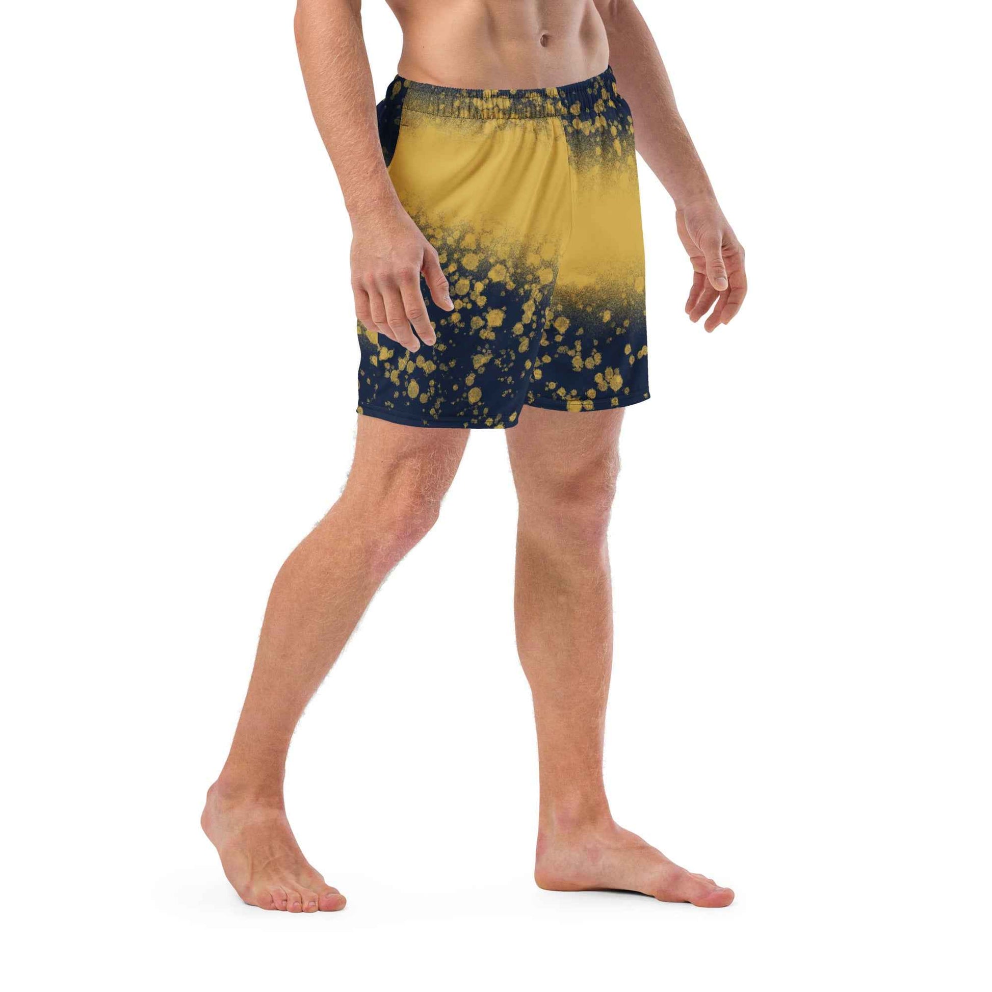 Recycled Swim Trunks Black and yellow FelinDesign