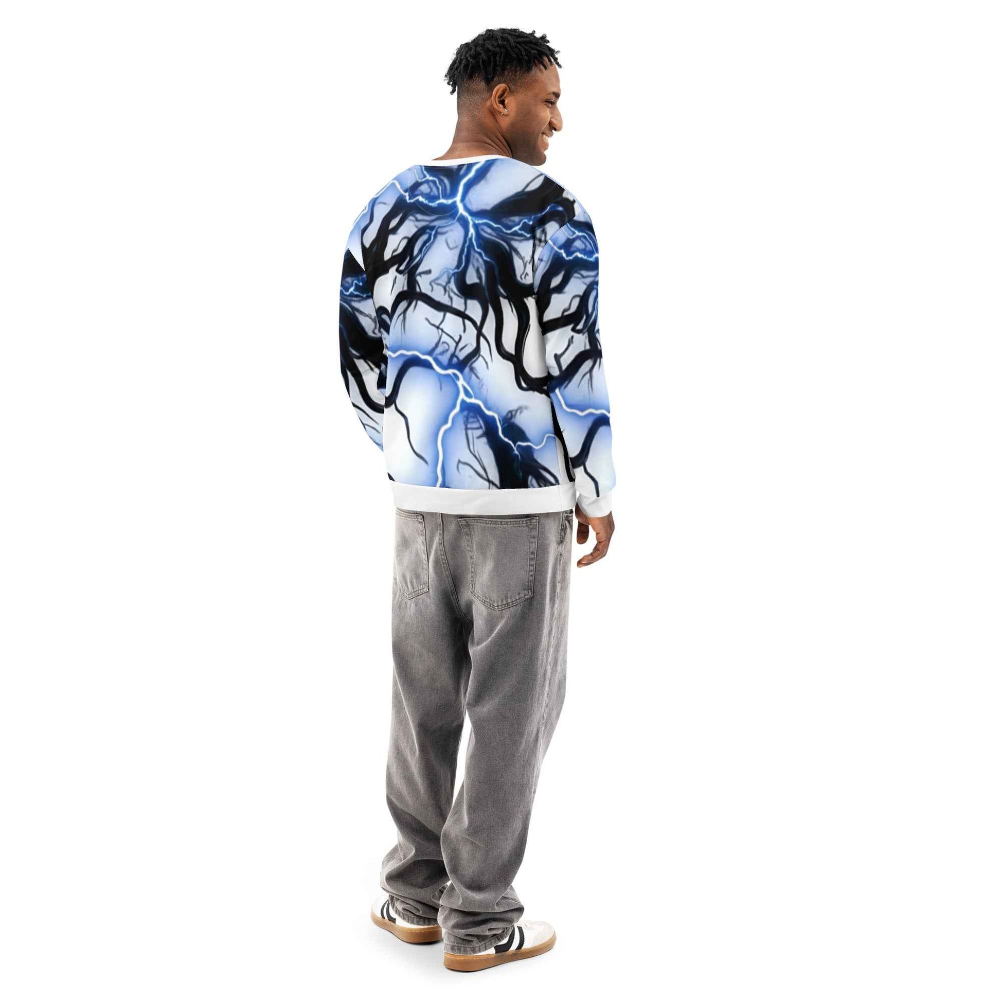 Unisex cotton sweatshirt FelinDesign Blue lightning - FelinDesign