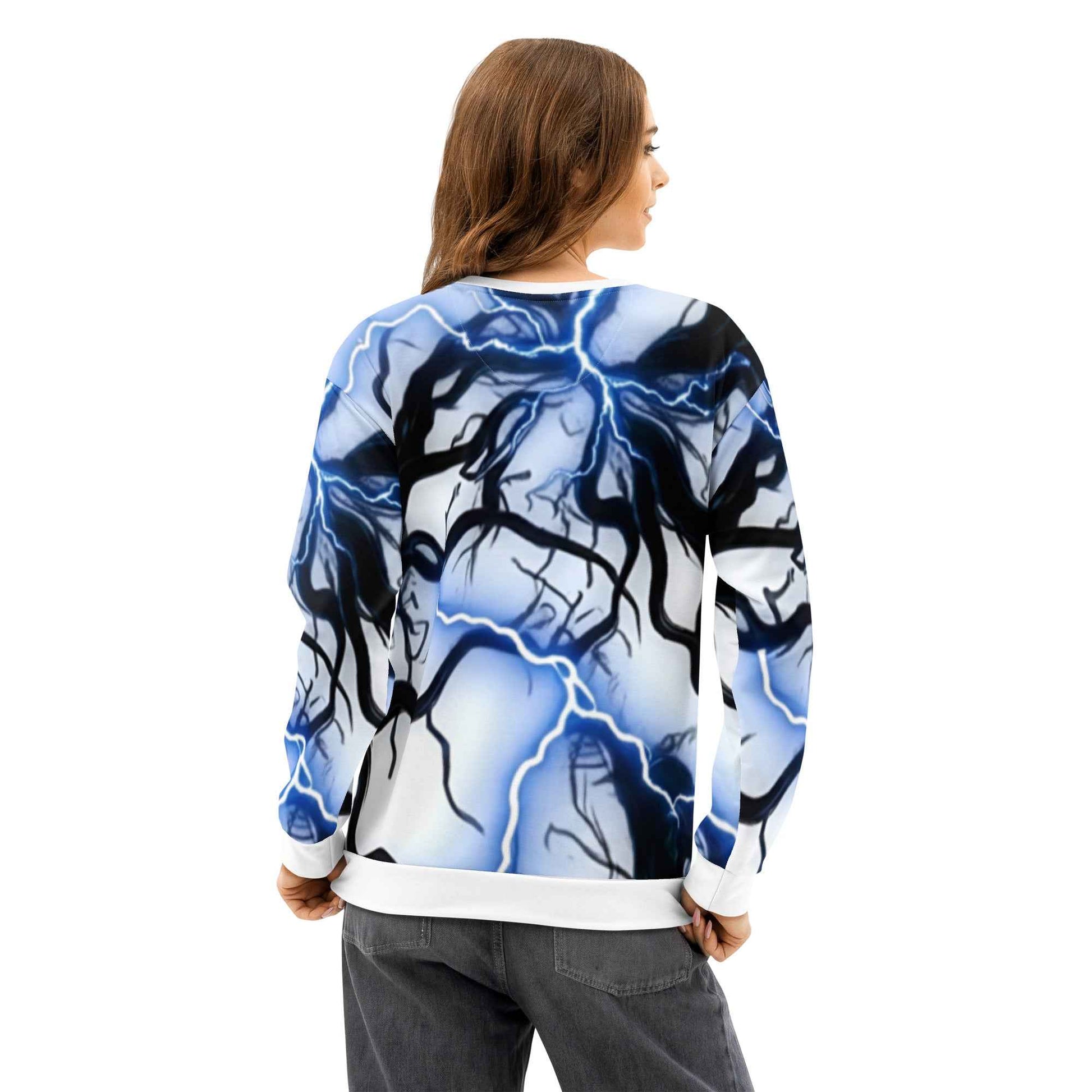 Unisex cotton sweatshirt FelinDesign Blue lightning - FelinDesign