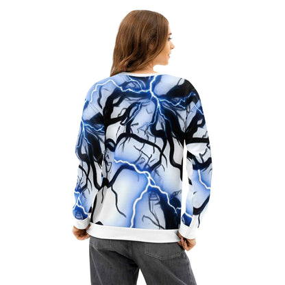 Unisex cotton sweatshirt FelinDesign Blue lightning - FelinDesign