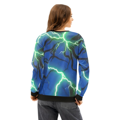 Unisex cotton sweatshirt Blue/Black Lightning - FelinDesign
