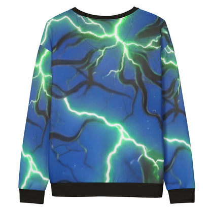 Unisex cotton sweatshirt Blue/Black Lightning - FelinDesign