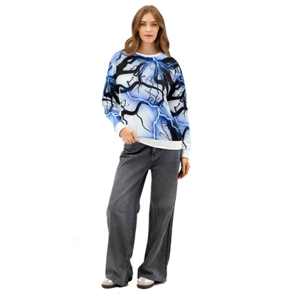 Unisex cotton sweatshirt FelinDesign Blue lightning - FelinDesign