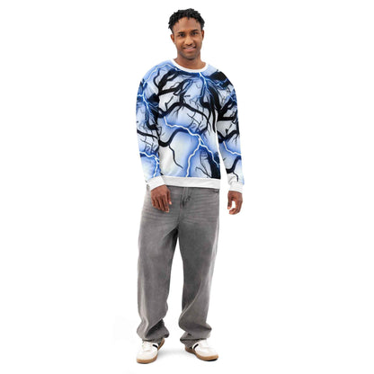 Unisex cotton sweatshirt FelinDesign Blue lightning - FelinDesign