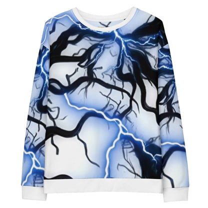 Unisex cotton sweatshirt FelinDesign Blue lightning - FelinDesign