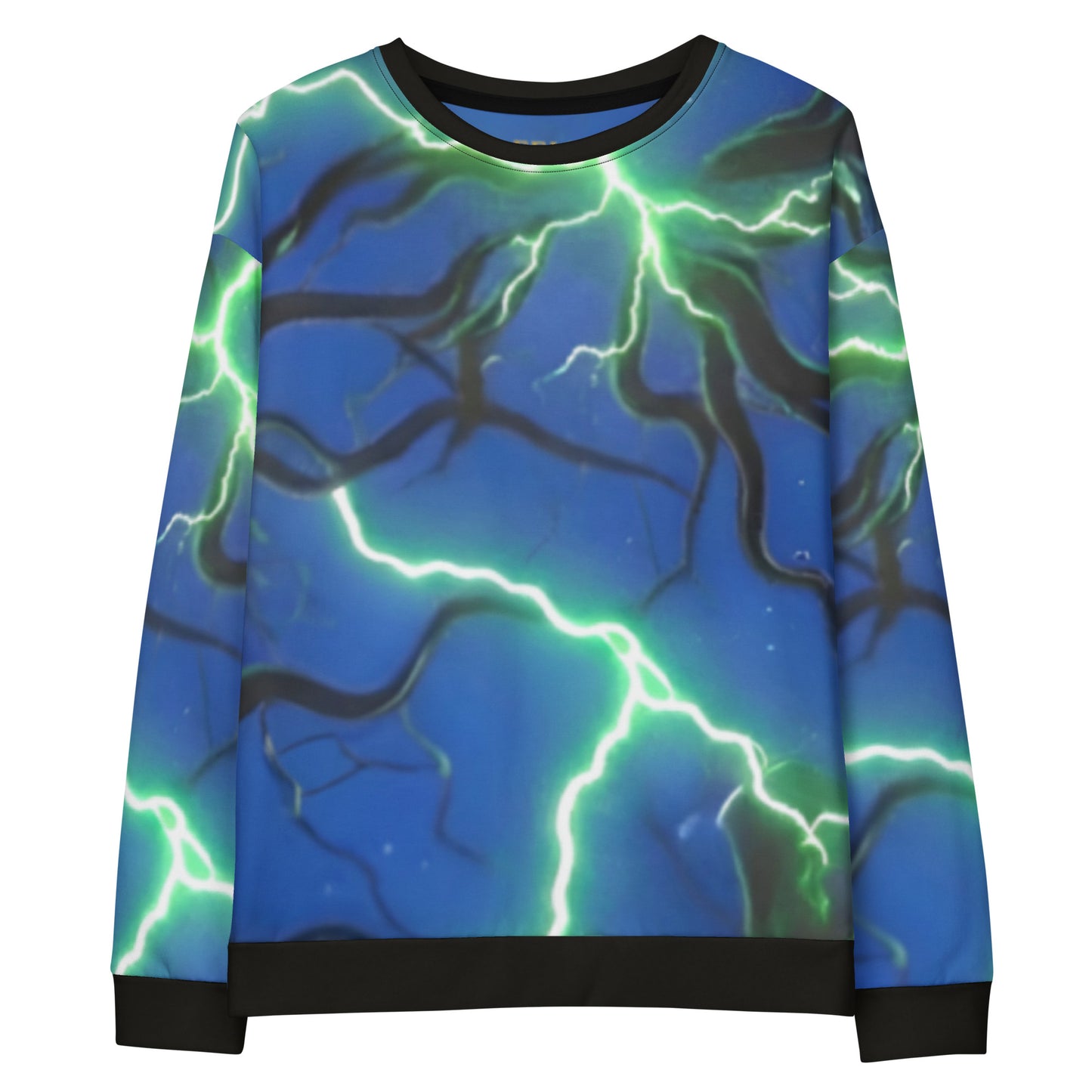 Unisex cotton sweatshirt Blue/Black Lightning - FelinDesign