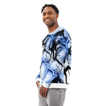 Unisex cotton sweatshirt FelinDesign Blue lightning - FelinDesign