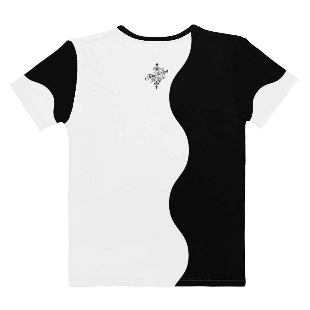 Women's Cotton Crew Neck T-Shirt - Premium Stretch Short Sleeve Tee FelinDesign